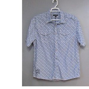 NEW Firetrap Slim Fit Blue Print Shirt